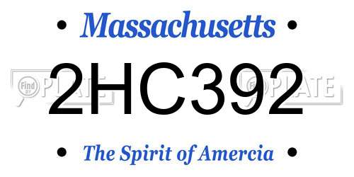 2HC392 Massachusetts License Plate