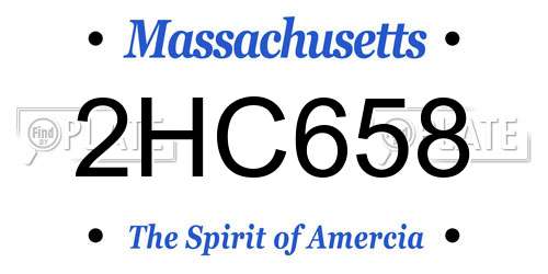 2HC658 Massachusetts License Plate