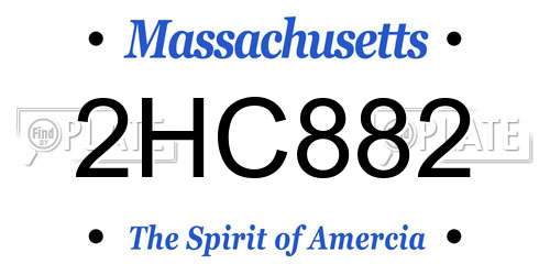 2HC882 Massachusetts License Plate