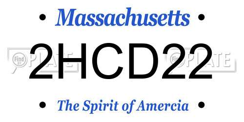 2HCD22 Massachusetts License Plate