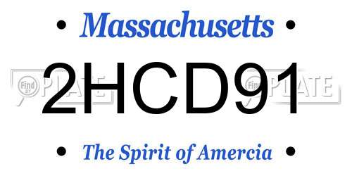 2HCD91 Massachusetts License Plate