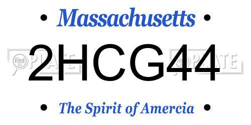 2HCG44 Massachusetts License Plate