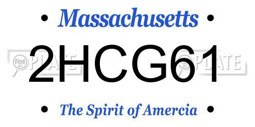 2HCG61 Massachusetts License Plate