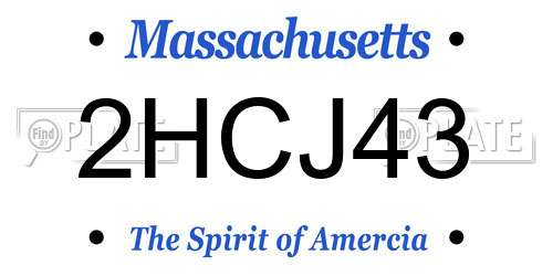 2HCJ43 Massachusetts License Plate