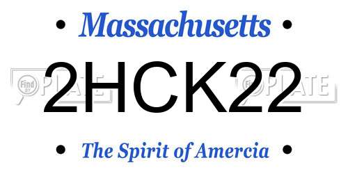 2HCK22 Massachusetts License Plate