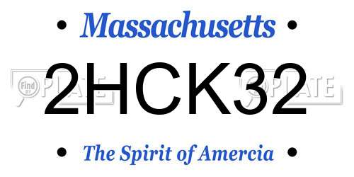 2HCK32 Massachusetts License Plate