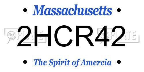 2HCR42 Massachusetts License Plate