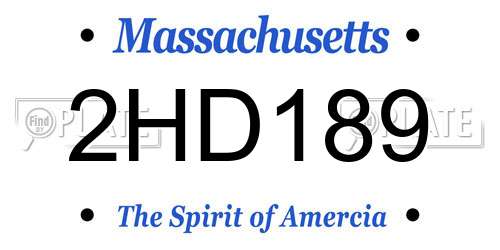 2HD189 Massachusetts License Plate