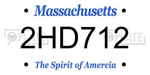2HD712 Massachusetts License Plate
