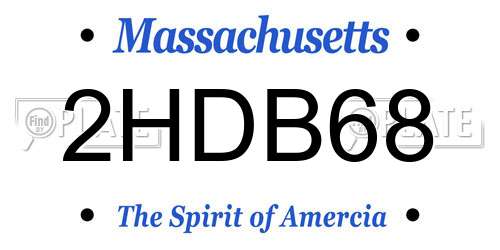2HDB68 Massachusetts License Plate
