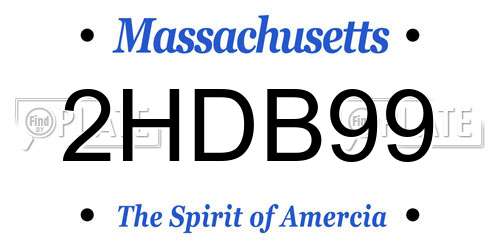 2HDB99 Massachusetts License Plate