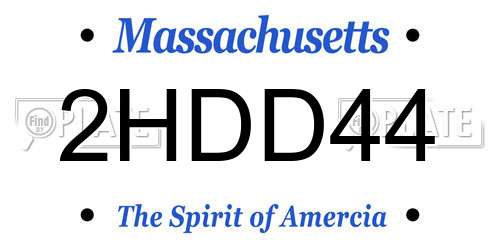2HDD44 Massachusetts License Plate