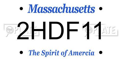 2HDF11 Massachusetts License Plate