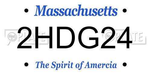 2HDG24 Massachusetts License Plate