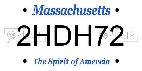 2HDH72 Massachusetts License Plate