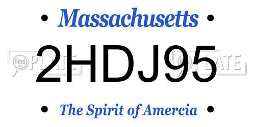 2HDJ95 Massachusetts License Plate