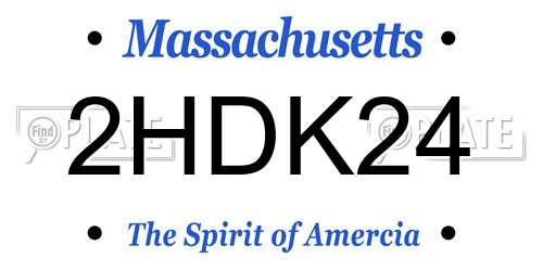 2HDK24 Massachusetts License Plate