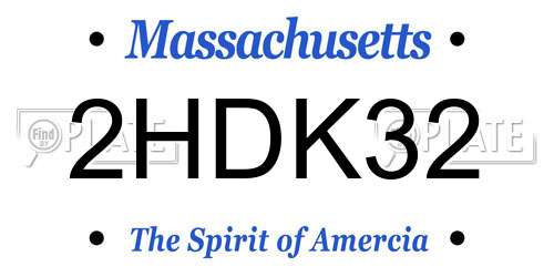 2HDK32 Massachusetts License Plate