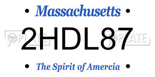 2HDL87 Massachusetts License Plate