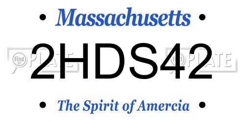 2HDS42 Massachusetts License Plate
