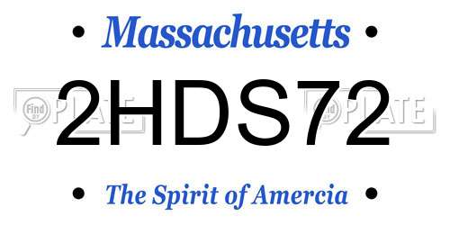 2HDS72 Massachusetts License Plate