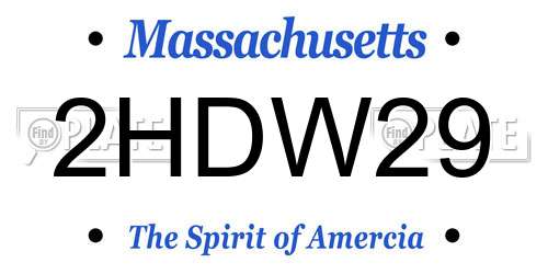 2HDW29 Massachusetts License Plate