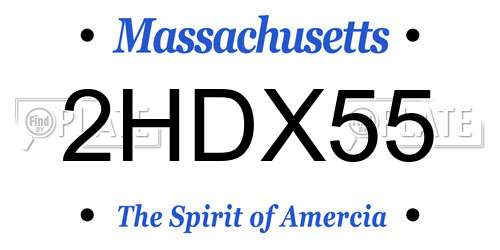 2HDX55 Massachusetts License Plate
