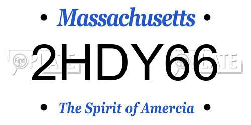 2HDY66 Massachusetts License Plate