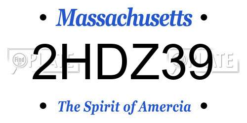 2HDZ39 Massachusetts License Plate