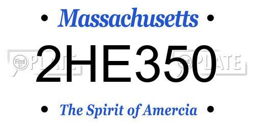 2HE350 Massachusetts License Plate