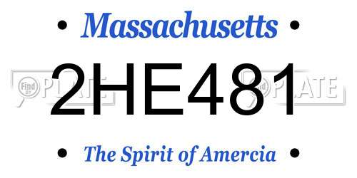 2HE481 Massachusetts License Plate