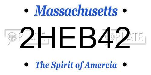 2HEB42 Massachusetts License Plate