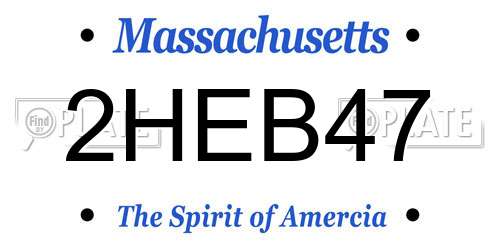 2HEB47 Massachusetts License Plate
