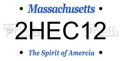 2HEC12 Massachusetts License Plate