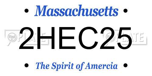 2HEC25 Massachusetts License Plate