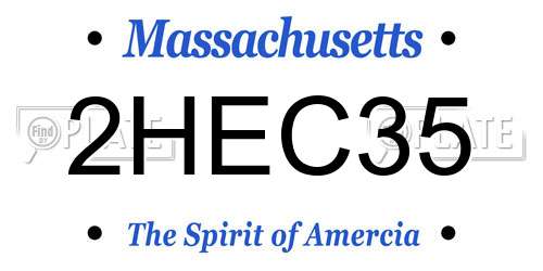 2HEC35 Massachusetts License Plate