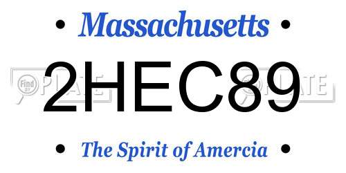 2HEC89 Massachusetts License Plate