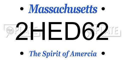 2HED62 Massachusetts License Plate