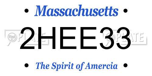 2HEE33 Massachusetts License Plate