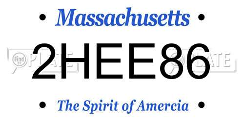2HEE86 Massachusetts License Plate