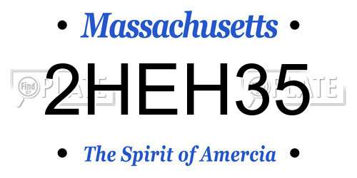 2HEH35 Massachusetts License Plate
