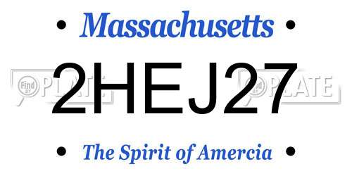 2HEJ27 Massachusetts License Plate