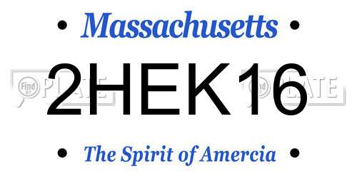 2HEK16 Massachusetts License Plate