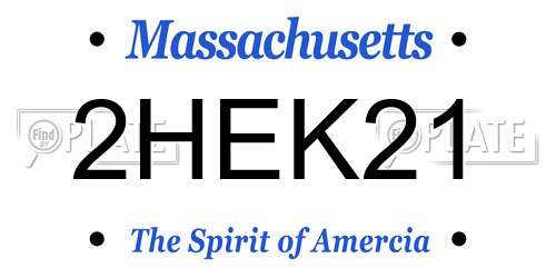 2HEK21 Massachusetts License Plate