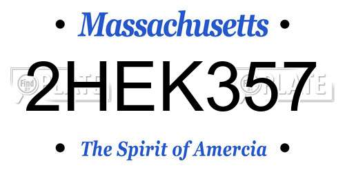 2HEK357 Massachusetts License Plate