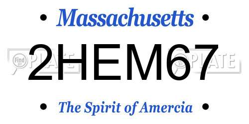 2HEM67 Massachusetts License Plate