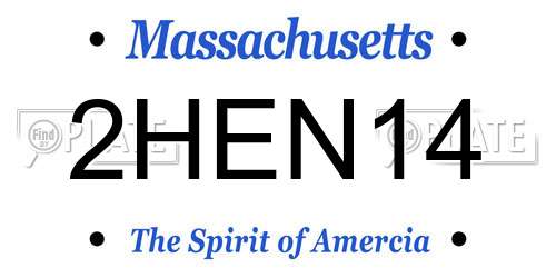 2HEN14 Massachusetts License Plate