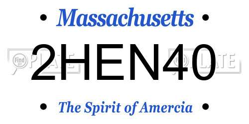2HEN40 Massachusetts License Plate