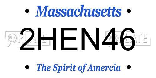 2HEN46 Massachusetts License Plate