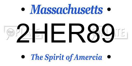 2HER89 Massachusetts License Plate